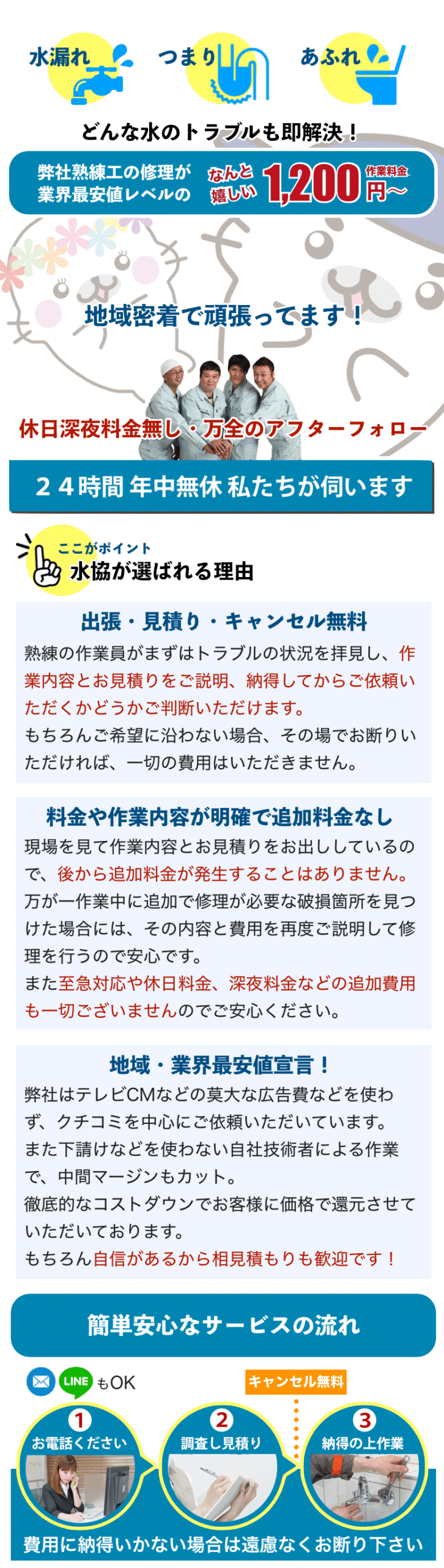 近くの水道屋トイレ修理業者 堺市北区